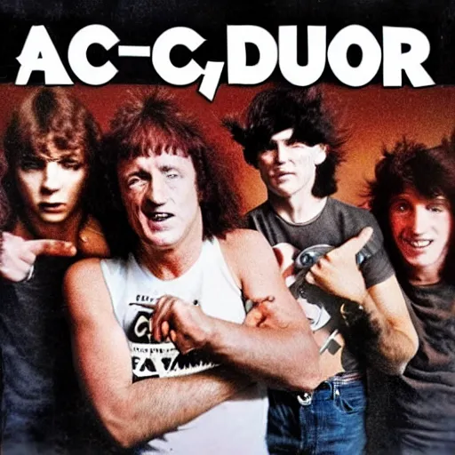 Prompt: Cover art for an unreleased AC/DC album