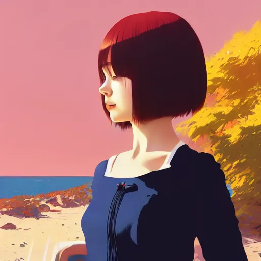 Prompt: a portrait of a character in a scenic environment by Ilya Kuvshinov