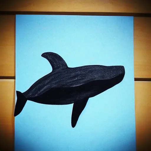 Image similar to simple cartoon art of a whale