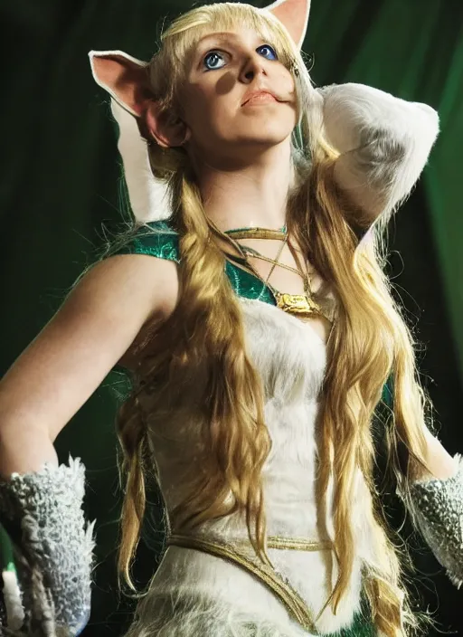 Prompt: the singer aurora as an elf