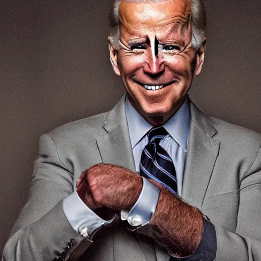 Image similar to joe biden as a vampire : : award winning horror photography : :