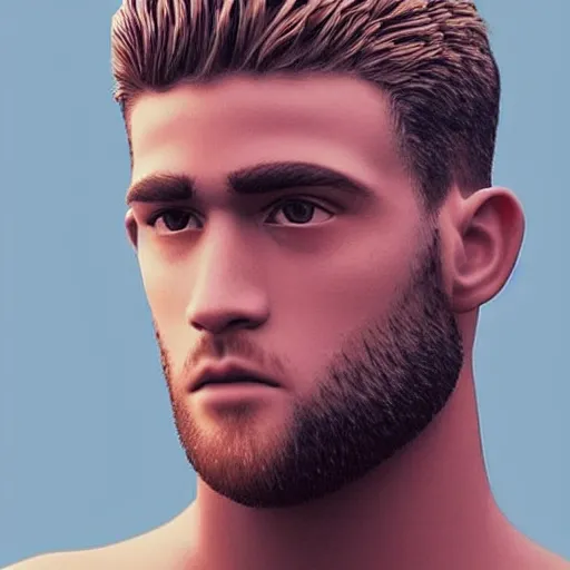 Image similar to “a realistic detailed photo of a guy who is an attractive humanoid who is half robot and half humanoid, who is a male android, baseball player Bryce Harper, shiny skin, posing like a statue, blank stare”