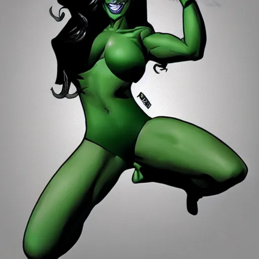 Prompt: Gal Godot as She-Hulk