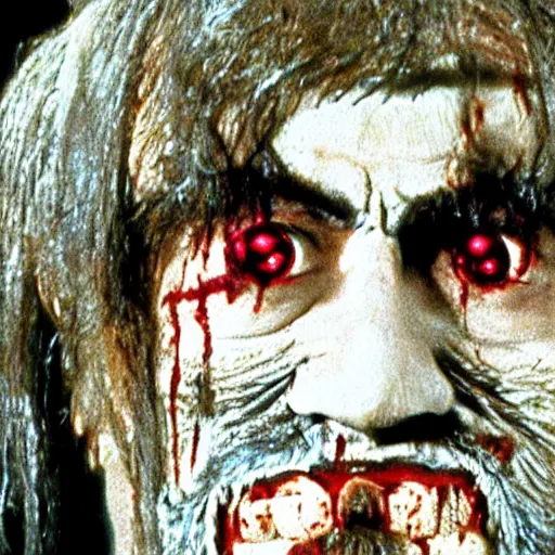 Prompt: an 8 k craigslist ad photo close up ultra detailed of zardoz as a zombie he has all white glossy red eyes and he's very tired