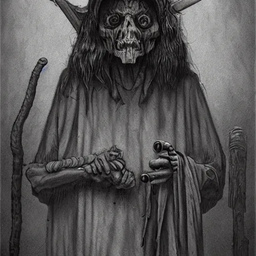 Image similar to an occultist in the style of John Kenn Mortensen, realistic painting, high definition, digital art, matte painting, very detailed, realistic