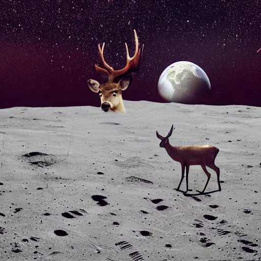 Image similar to deer on the moon