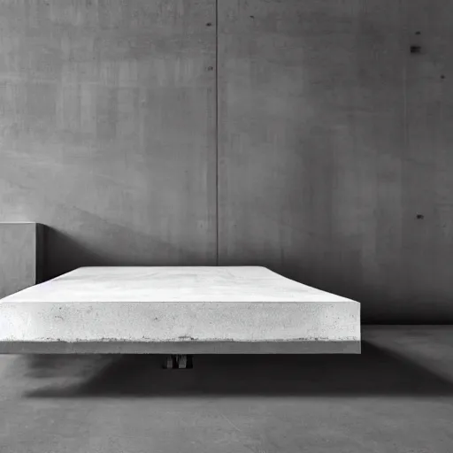 Image similar to a bed made of concrete, no background
