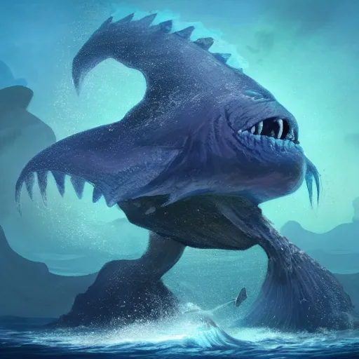 Image similar to Ocean Giant Creature Bloop, concept art