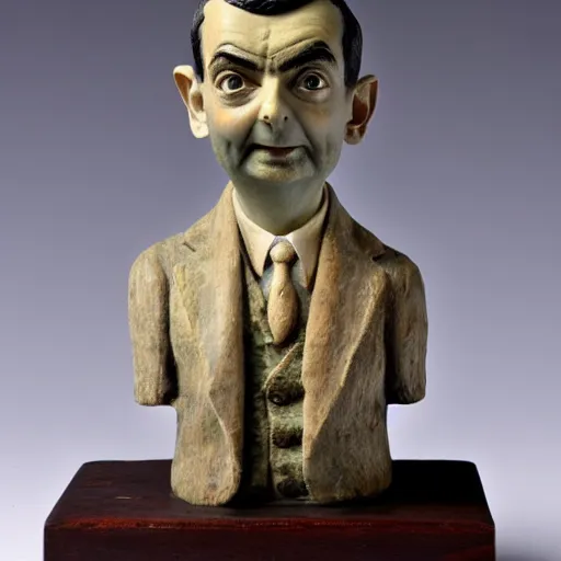 Image similar to antique sculpture of mr. bean