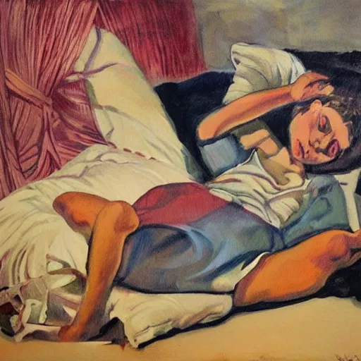 Prompt: sweet dreams, art in the style of paula rego