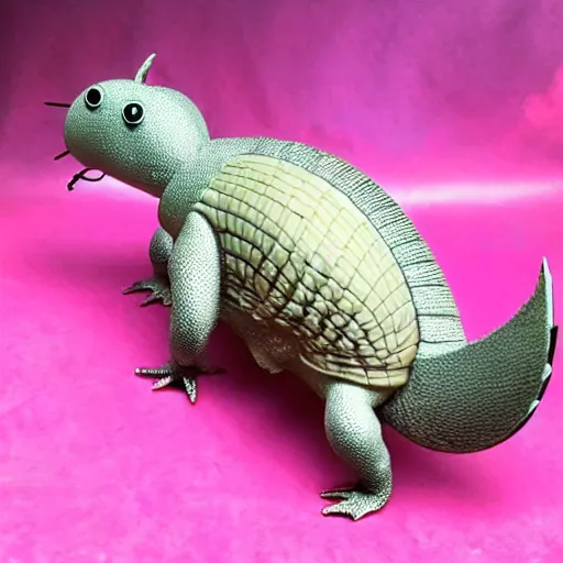 Image similar to ( ( ( pink armadillo with wings ) ) ), anime