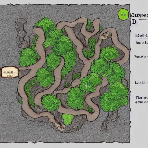 Prompt: top down view of a tree for a D&D battle map