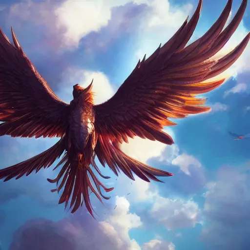Prompt: phoenix flying in the sky, super detailed detail, hyperrealism, c 4 d, ultra - realistic by greg rutkowski, trending on artstation