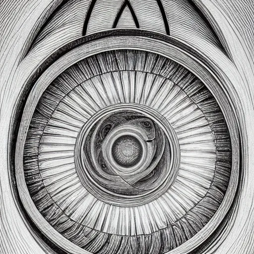 Image similar to golden ratio, circles, squares, perfection, intricate, sublime, heavenly, doorway, detailed, pencil art, spirals, artwork of an astronaut opening door that shows the universe illustrated by davinci