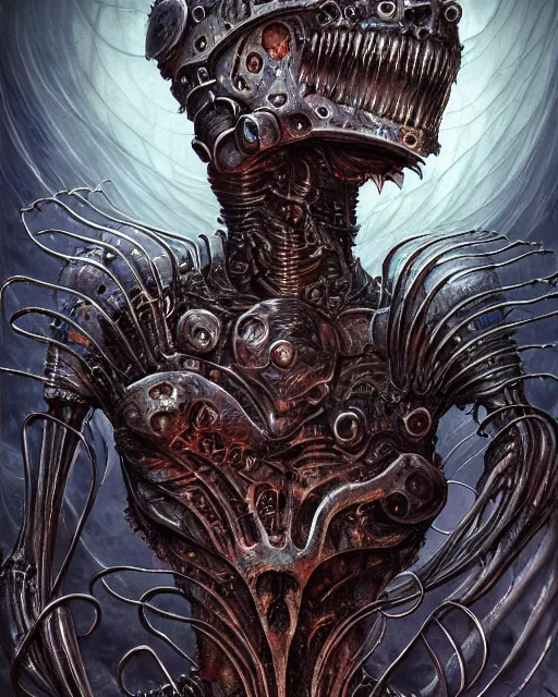 Image similar to gorey fleshmetal cyborg daemonhost, by antonio j. manzanedo, giger, alex grey, android jones, wayne barlowe, philippe druillet, raymond swanland, cyril rolando, josephine wall, harumi hironaka, trending on artstation