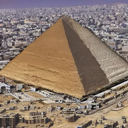 Image similar to pyramid of giza replaced by a large shopping mall, egypt, 2 0 2 2