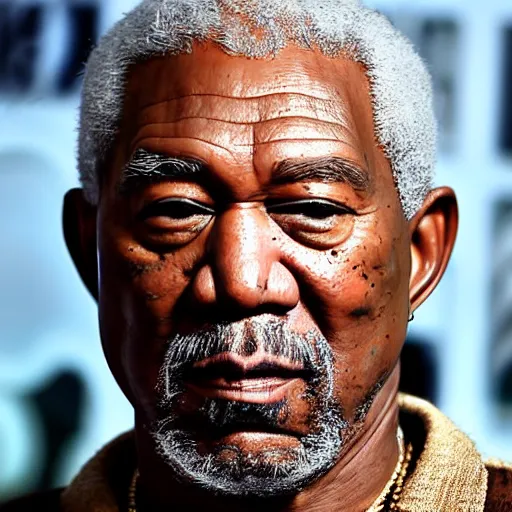 Image similar to a candid portrait photograph of Kanye West starring as Old man Morgan Freeman, in the style of Chi Mondu, shallow depth of field, 40mm lens