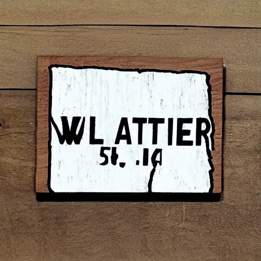 Prompt: Walter White in the style of a wooden sign