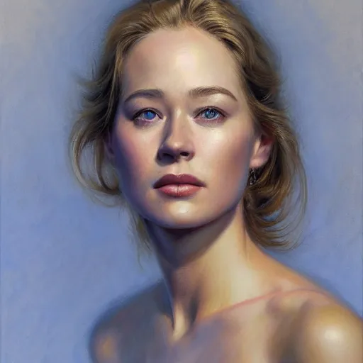 Prompt: photorealistic portrait of a beautiful young Cybil Shepherd, detailed, centered, digital painting, artstation, concept art, by donato giancola, Sean Yoro, Greg Rutkowski, trending on Artstation, Joseph Christian Leyendecker, WLOP, Boris Vallejo, dark, moody, foggy