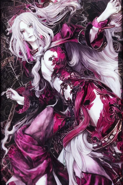 Prompt: shalltear bloodfallen by akihiko yoshida and ayami kojima