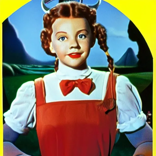 Prompt: portrait of dorothy from the movie wizard of oz, yellow brick road, who looks like a young judy garland by salvador dali, detailed matte painting, 8 k resolution
