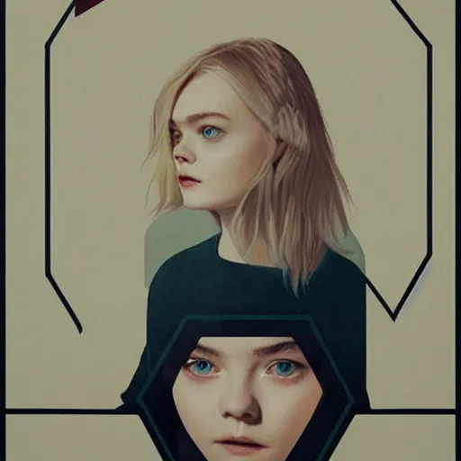 Image similar to Elle Fanning in a David Fincher film picture by Sachin Teng, asymmetrical, dark vibes, Realistic Painting , Organic painting, Matte Painting, geometric shapes, hard edges, graffiti, street art:2 by Sachin Teng:4