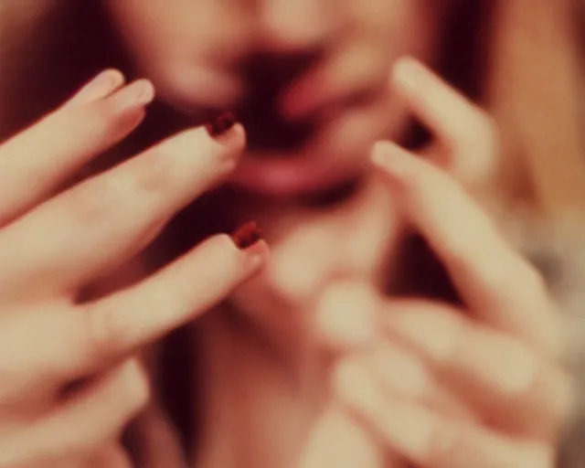 Image similar to a lomographic photo of woman hand with cigarette