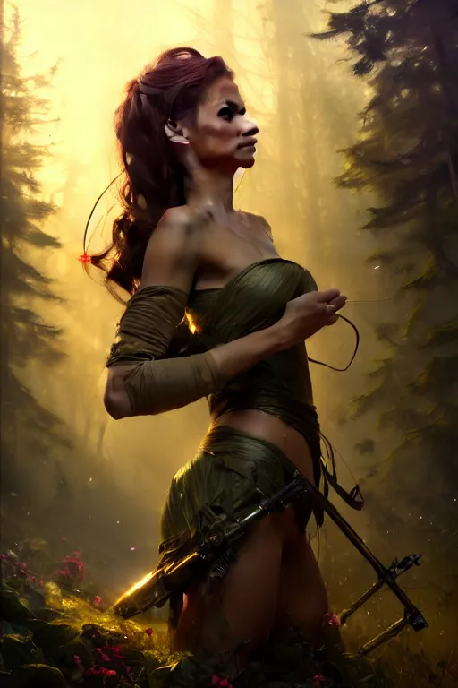 Image similar to cinematic shot of an epic portrait of a fairy dressed in military clothes, shiny skin, beautiful eyes, beautiful, small details, night setting, realistic poster with volumetric light from craig mallism, artgerm, jeremy lipkin and michael garmash, unreal engine, radiant light, detailed and complex environment, digital art, trends at art station, a masterpiece