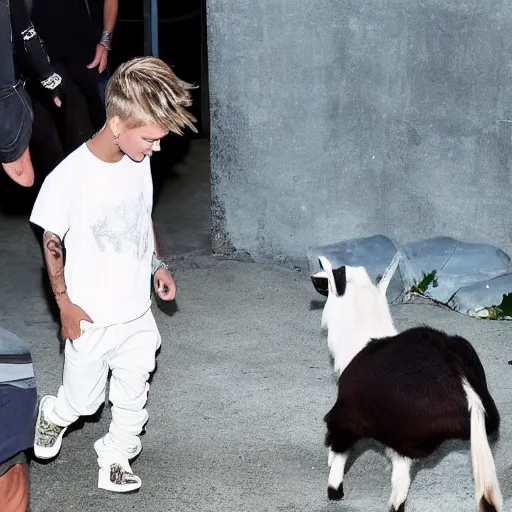 Image similar to justin bieber as a goat