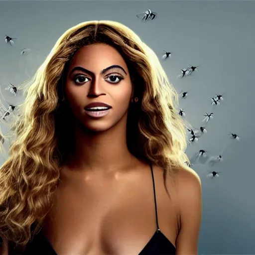 Image similar to bee with human face resembling beyonce