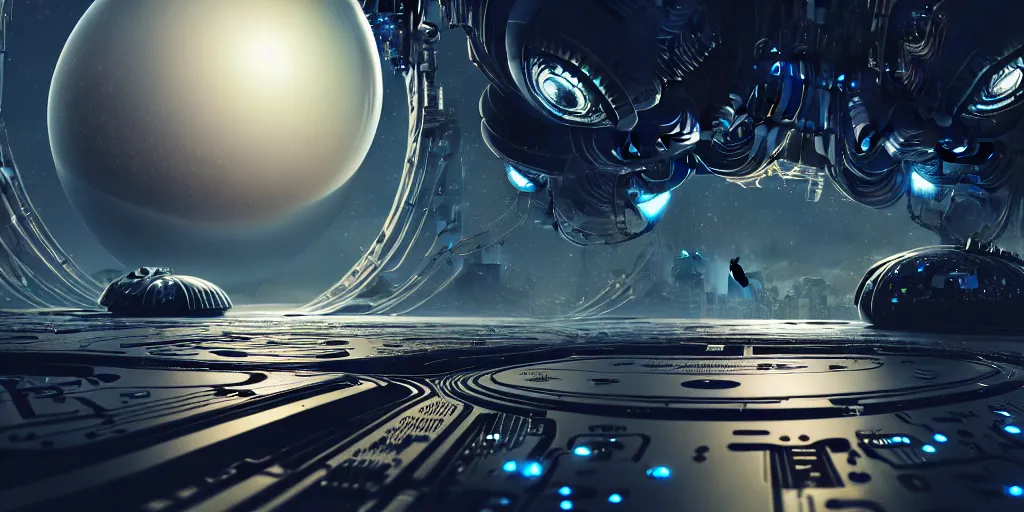 Image similar to ultra detailed photorealistic the planet of gaia, cinematic light, sci fi, glossy, cybernetic machines, wires, robotics, futuristic decor, trending on artstation, global illumination, ultra realistic illustration, matte painting, high detailed, unreal engine, octane render, 4 k, hd, high quality