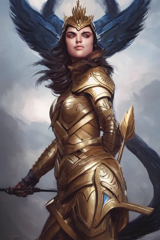 Image similar to amazon valkyrie athena, d & d, fantasy, portrait, highly detailed, headshot, digital painting, trending on artstation, concept art, sharp focus, illustration, art by artgerm and greg rutkowski and magali villeneuve