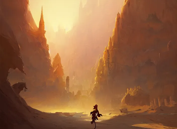 Image similar to cover concept art of the lost sand city, ruins, golden towers, golden pillars, volumetric lighting, official fanart behance hd artstation by Jesper Ejsing, by RHADS, Makoto Shinkai and Lois van baarle, ilya kuvshinov, rossdraws