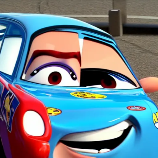 Image similar to cinematic film still of joe biden in the movie cars by pixar