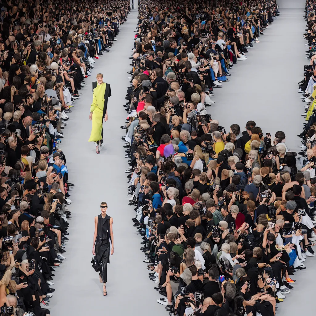 Image similar to hyperrealistic and heavy detailed balenciaga runway show of rick an morty , Leica SL2 50mm, vivid color, high quality, high textured