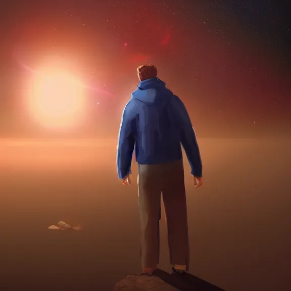 Image similar to a man searching the universe, highly detailed, digital painting, artstation, concept ar
