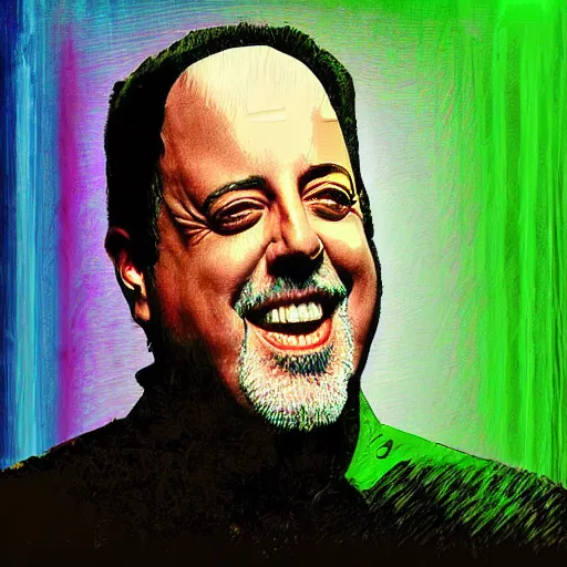 Prompt: 1 9 7 0's billy joel portrait digital art