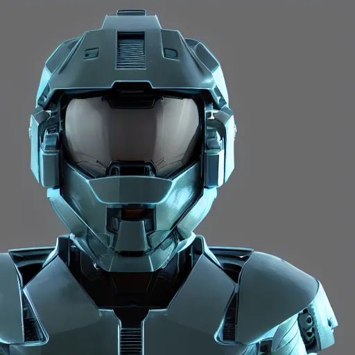 Image similar to sci-fi, helmet design, halo, duke-nuken, science-fiction, robot head, octane-render, cgi, blender, cinema-4d, maya, cgi, redshift