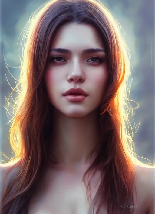 Image similar to photo of a gorgeous young woman in the style of stefan kostic, realistic, half body shot, sharp focus, 8 k high definition, insanely detailed, intricate, elegant, art by stanley lau and artgerm