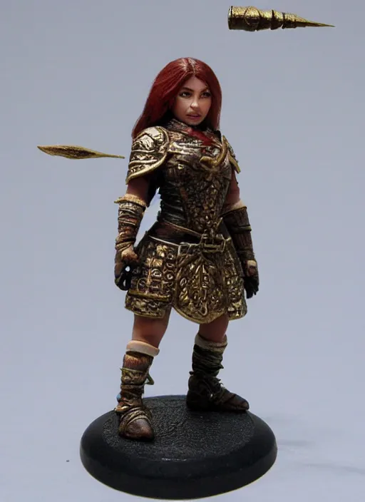 Prompt: Images on the store website, eBay, Full body, Miniature of a Female Dwarf Warrior