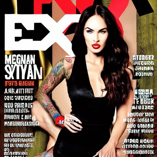 Image similar to megan fox as a fox, humor, magazine