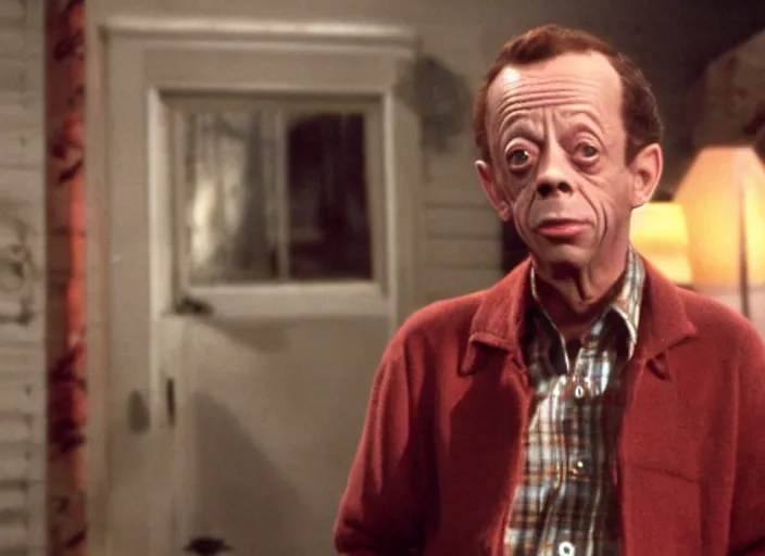 Prompt: film still of Don Knotts at night new Friday the 13th movie, 8k