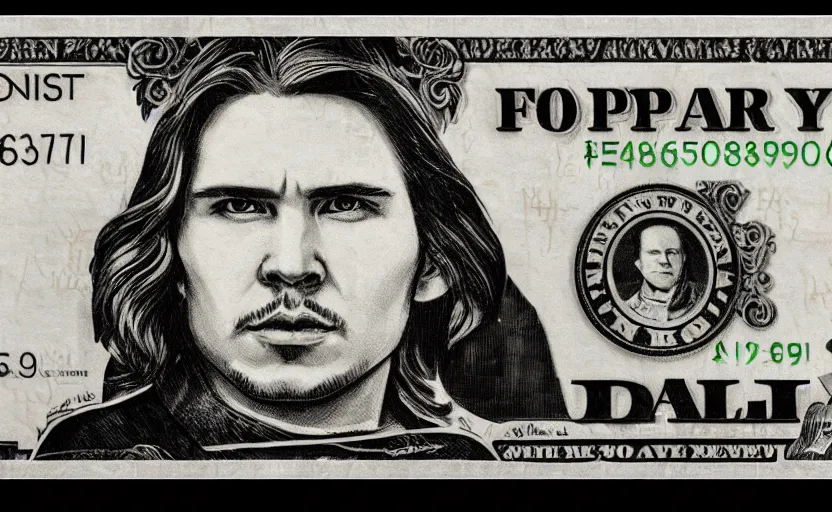 Image similar to reylo on a dollar bill