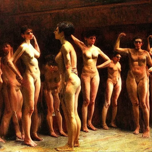 Image similar to the female mob, by thomas eakins