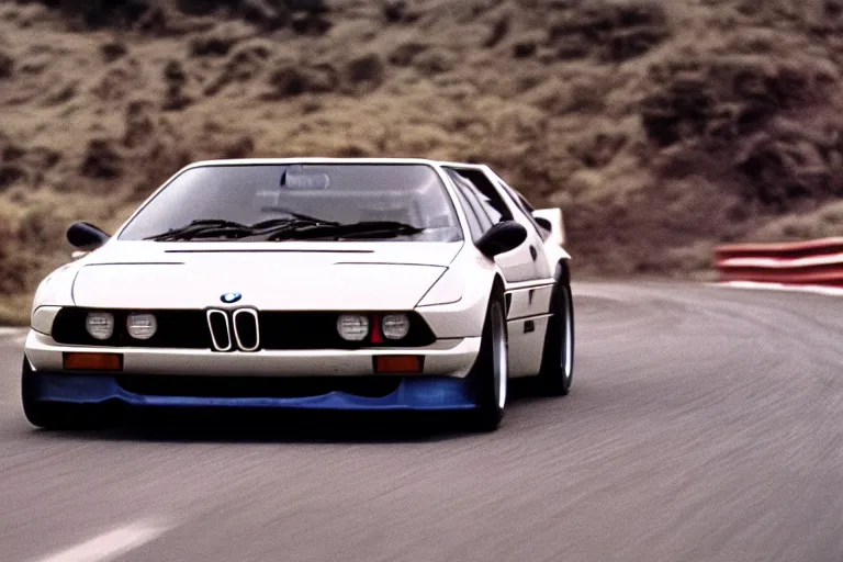 Image similar to BMW M1, movie still, speed, cinematic Eastman 5384 film