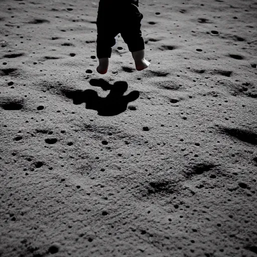 Image similar to an infant child crawling on the surface of the moon, 🌕, baby, human, crawl, canon eos r 3, f / 1. 4, iso 2 0 0, 1 / 1 6 0 s, 8 k, raw, unedited, symmetrical balance, wide angle