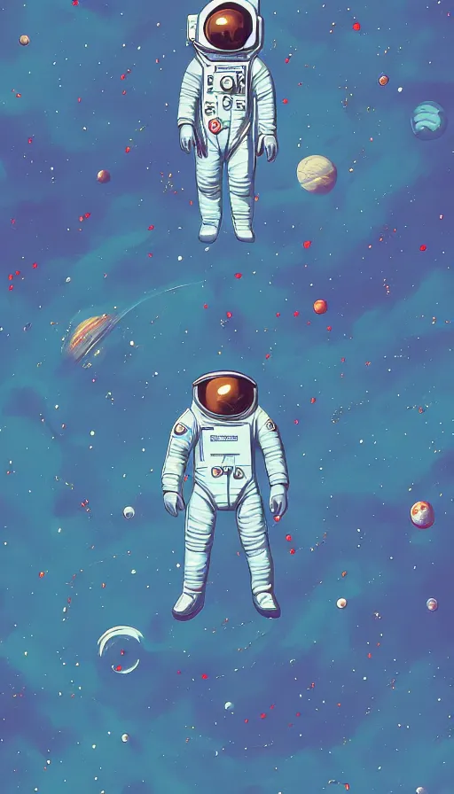 Prompt: the end of the universe, astronaut floating in the sky, highly detailed, digital painting, refreshing, trending on artstation, unreal engine, illustration by james jean