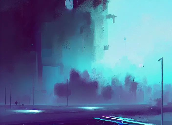 Prompt: blue - turquoise fog in the void, black background hyperrealism, no blur, 4 k resolution, ultra detailed, style of ismail inceoglu, robert mccall