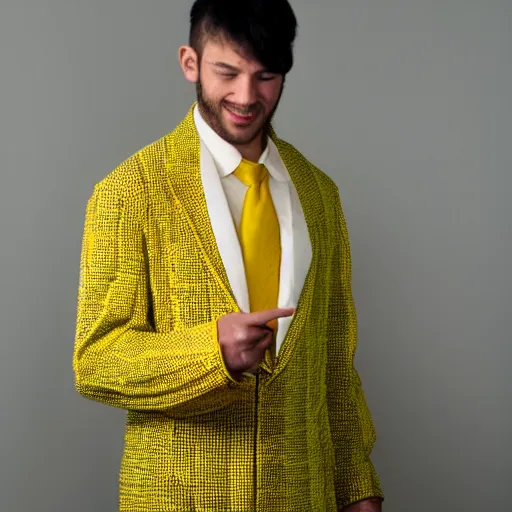 Prompt: man wearing bannana suit