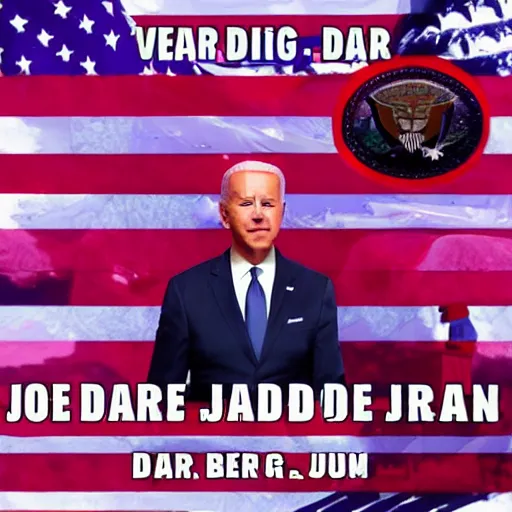 Prompt: Joe Biden memes, dark Brandon rising, vaporwave aesthetic